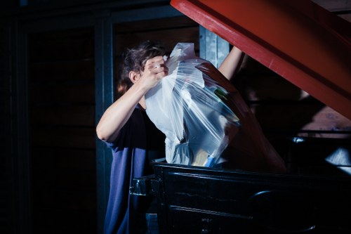 Community members participating in a recycling program